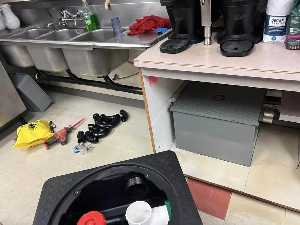 Commercial kitchen working